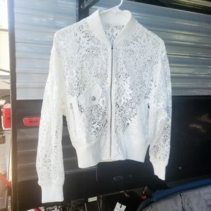 Maje white lace jacket